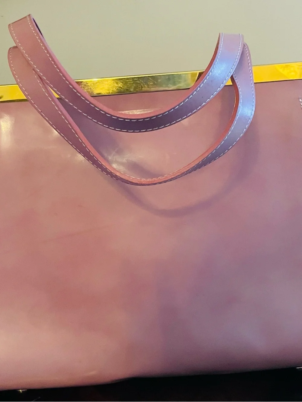 Alberta Di Canio Blush Pink Tote with Gold Accent - Picture 3 of 16